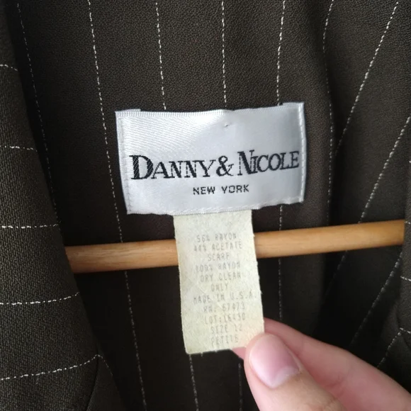 Vintage 90s pinstripe office wrap dress - Picture 3 of 5